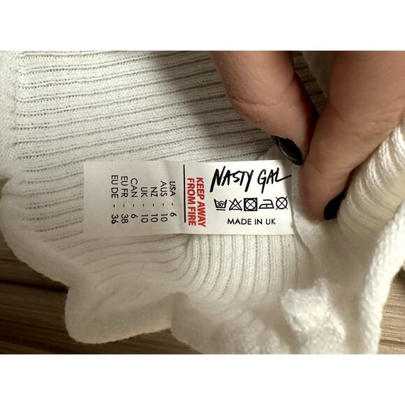 Nasty Gal License to Chill Ribbed Button Down Cardigan Size 6 - Picture 5 of 8